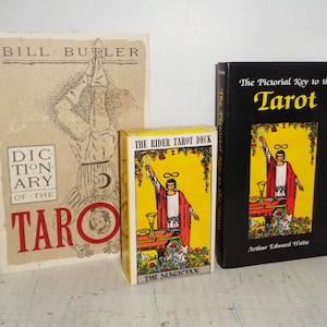 1971 The Rider Tarot Deck Juegos de EE. UU., Clave ilustrada Arthur Edward Waite SC Libro y diccionario del Tarot Bill Butler SC Libro