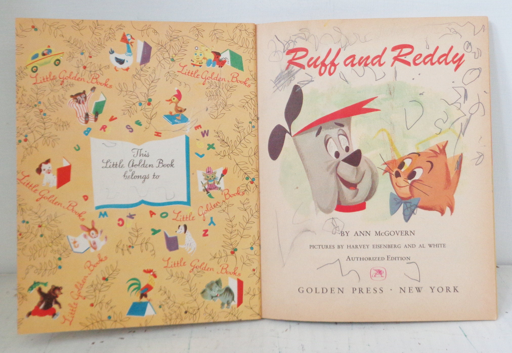 Ruff And Reddy Books Ruff and Reddy Little Golden Book 25c 1959 #378 First