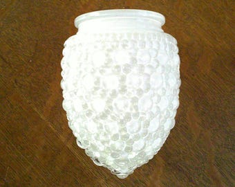 Acorn Bubble Glass White Small Replacement Light Cover Globe Vintage MCM
