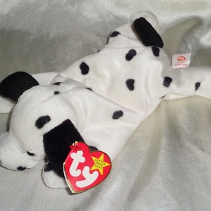 Ty Beanie Babies Baby 1996 Dotty Dog birthday October 17 1996 Error Tags PE Pellets
