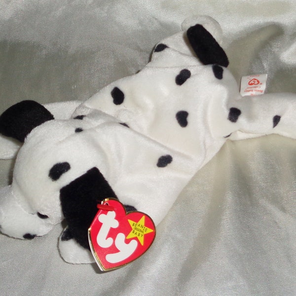 Ty Beanie Babies Baby 1996 Dotty Dog birthday October 17 1996 Error Tags PE Pellets