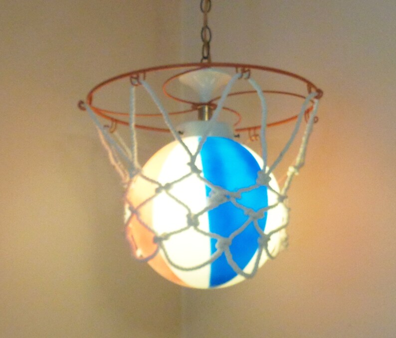 Basketball Hoop Plug in Hanging Light Fixture Vintage Boy Man Etsy