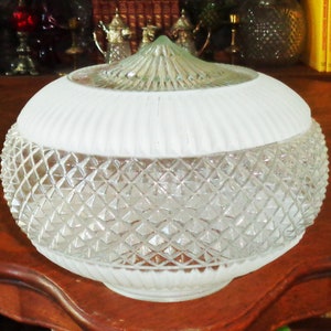 Vintage John Virden Mid Century Modern Clear Diamond Glass Globe