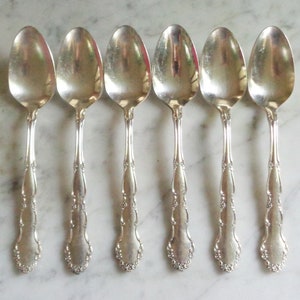Flirtation 1881 Rogers Silver plate 6 inch Set of 6 Teaspoons