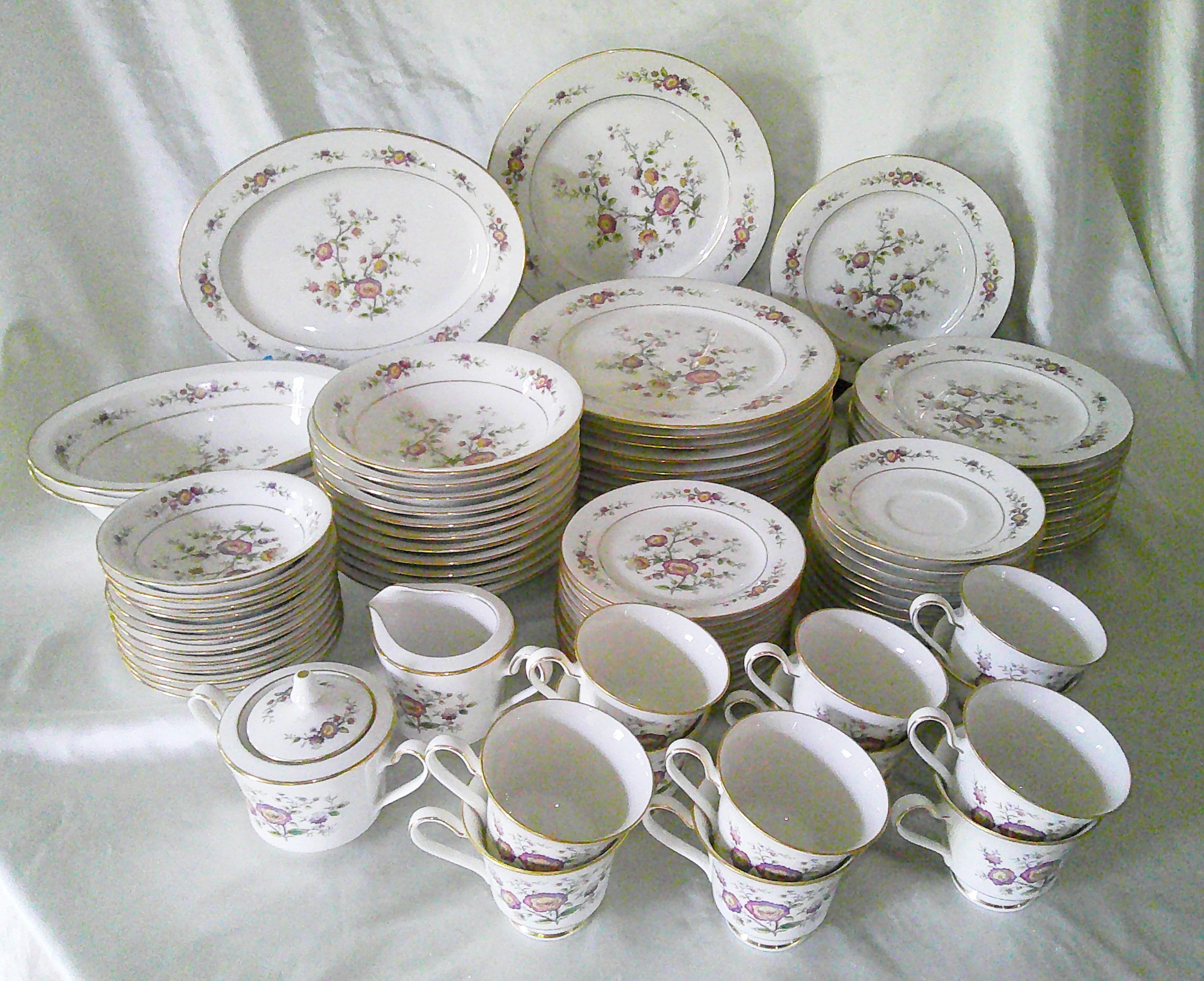 88pc Noritake Ivory China Asian Song ~ 7 Piece Place
