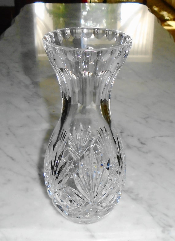 Waterford Crystal Bud Vase W 7 Tip Fan Checkered Pineapple Etsy
