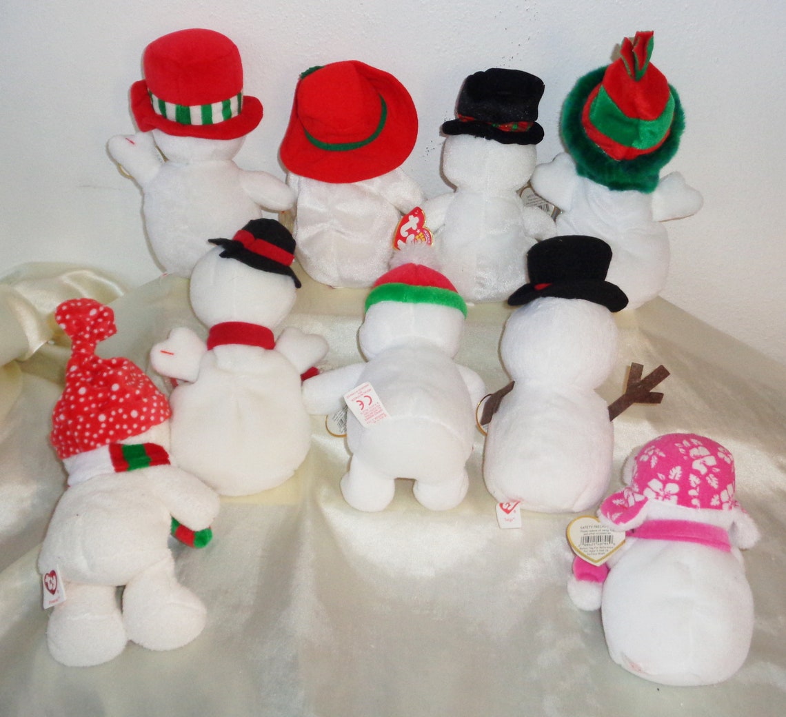 Ty Beanie Babies Snowman Beanies 19962012 Coolston Twigs Etsy