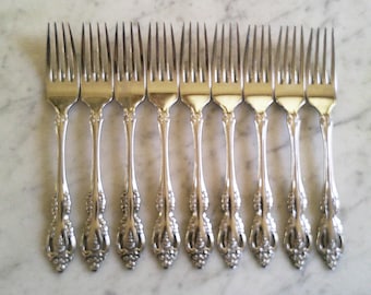 10 Tenedores de mesa de acero inoxidable Betty Crocker BRAHMS de 7 1/4 pulgadas de Oneida Community