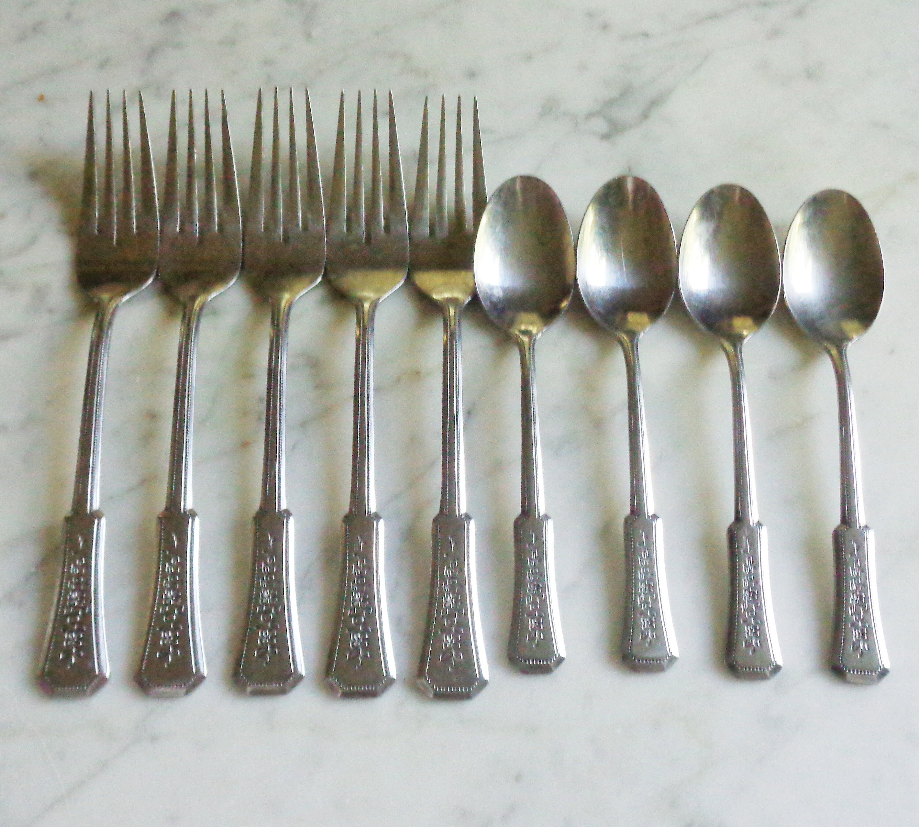 10 Vintage Rocaille Style Metal Knives