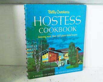 1967 Betty Crockers Hostess Cookbook FIRST Ed, 2nd Print Spiral Binder Hardcover Book
