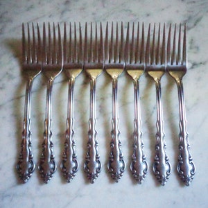 MELODY Stanley Roberts Rogers Stainless Steel 7 1/2 inch Set of 8 Dinner Forks