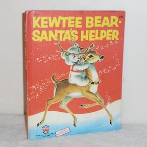 Vintage Wonder Book Kewtee Bear Santa's Helper 29c 1956 652 image 1