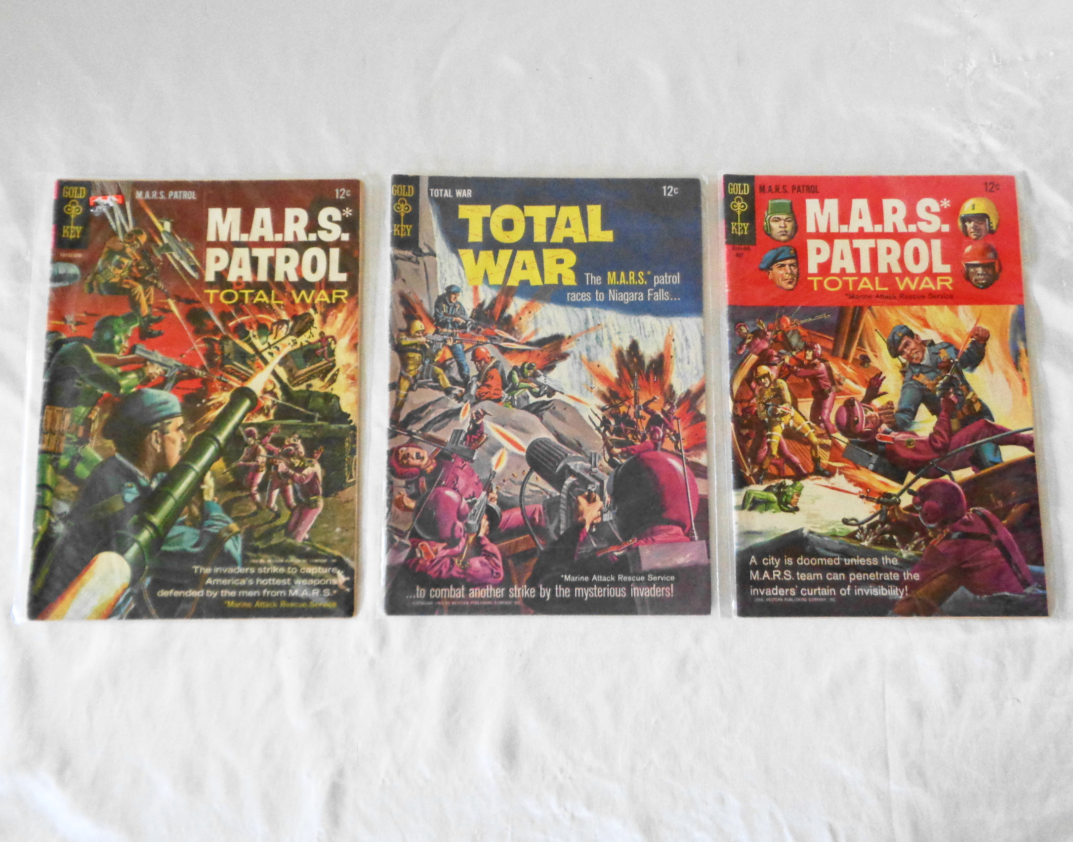 Gold Key Comics 12c MARS Patrol Total War #2 1965, #5 May 1968, #3