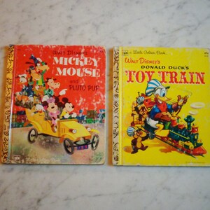 Walt Disneys Little Golden Books -Mickey Mouse Pluto Pup Donald Ducks Toy Train 49c 1974