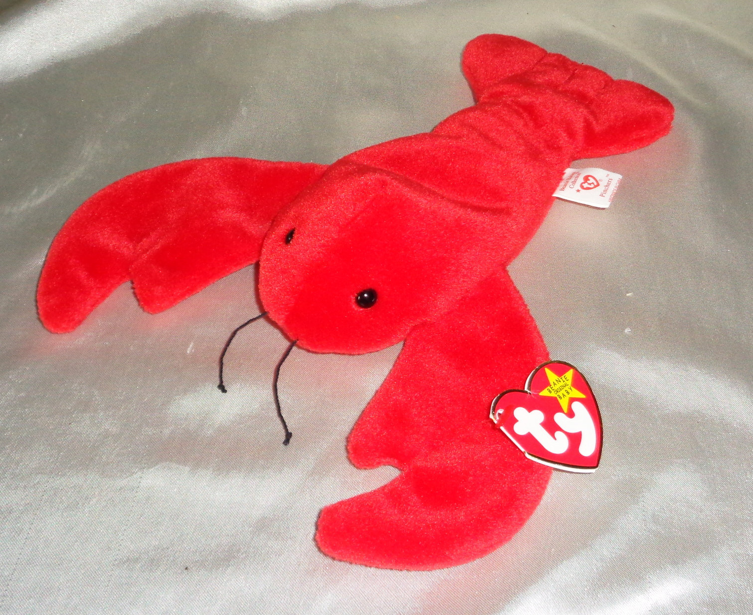 Ty Beanie Babies Baby 1993 Pinchers Lobster Bday June 19, 1993 W