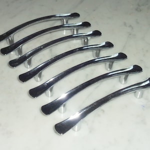 8 Vintage Amerock Chrome Konkave Schranktür Schublade Ziehgriffe 4 3 / 4inch, 3 Zoll Schraubenraum