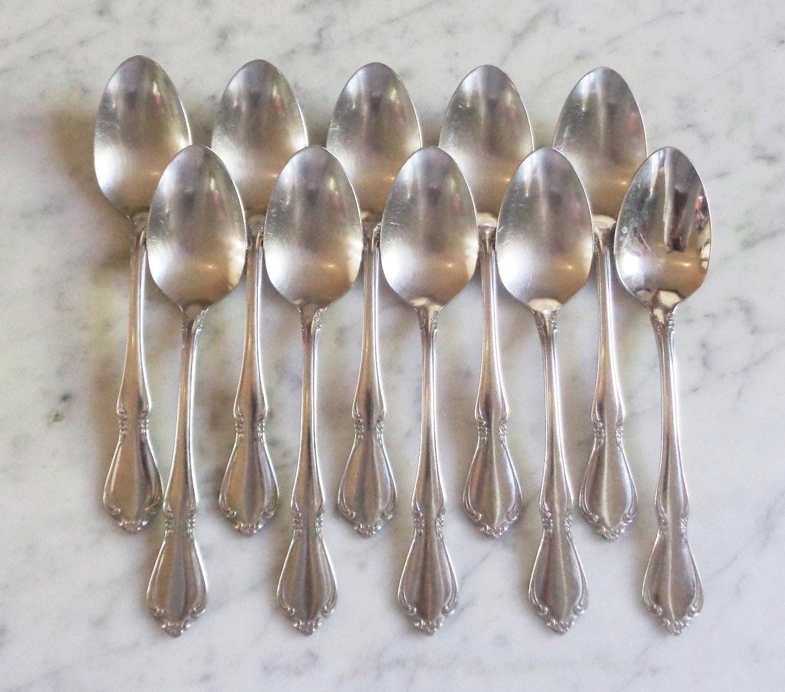 Oneida Craft Pattern Identifier 10 Oneidacraft Deluxe Stainless Steel Chateau Pattern 6 Inch Teaspoons ...