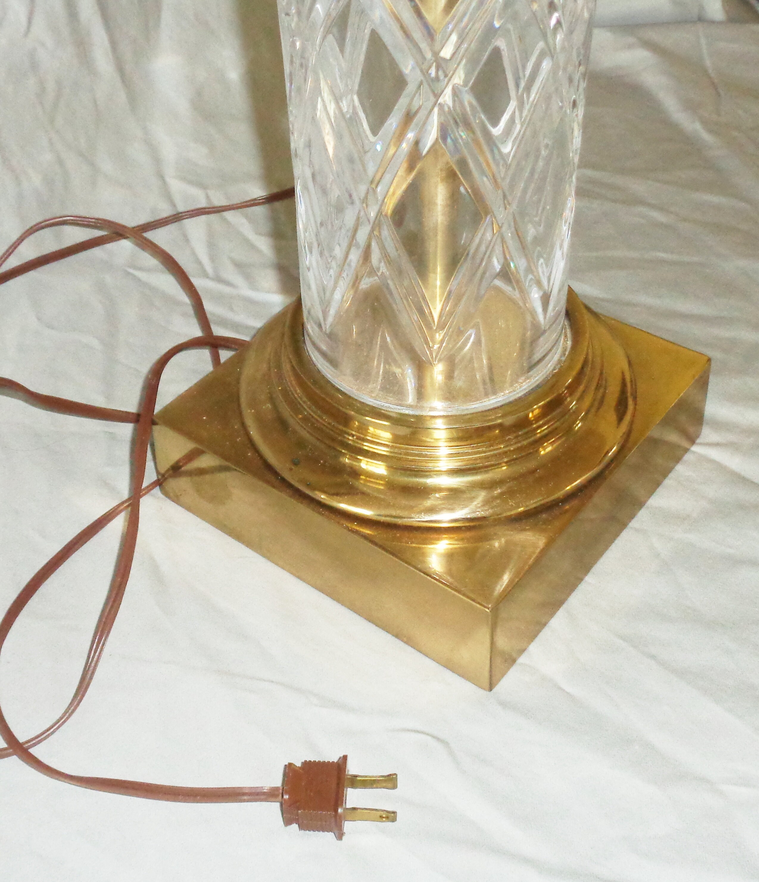 Brass Crystal Stiffel Signed Table Lamp Vintage Mid Century Etsy