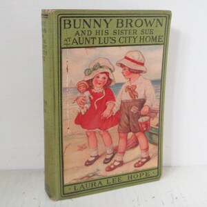 1916 Bunny Brown and His Sister Sue at Aunt Lu&#39;s City Home ~ Laura Lee Hope HC Book