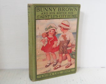 1916 Bunny Brown and His Sister Sue at Aunt Lu's City Home ~ Laura Lee Hope HC Book