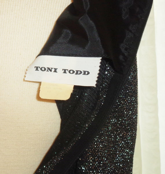 Vintage 1960s Toni Todd Black & White Silver Glit… - image 6