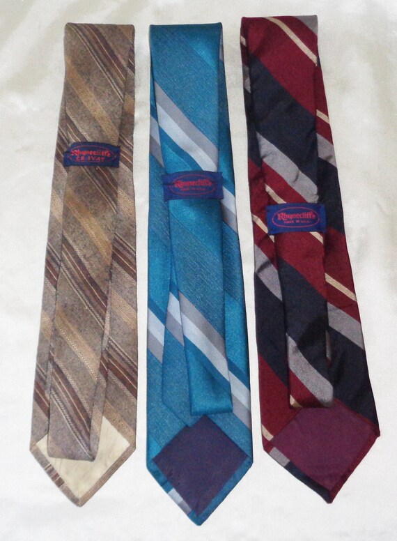 Rhynecliffe Cravat USA 3 Vintage Mens Neck Tie's … - image 2