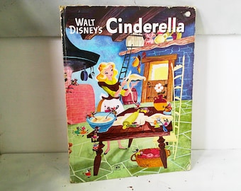 Cenicienta de Walt Disney de 1978, 12 3/4 x 9 5/8 pulgadas, GRAN LIBRO DORADO