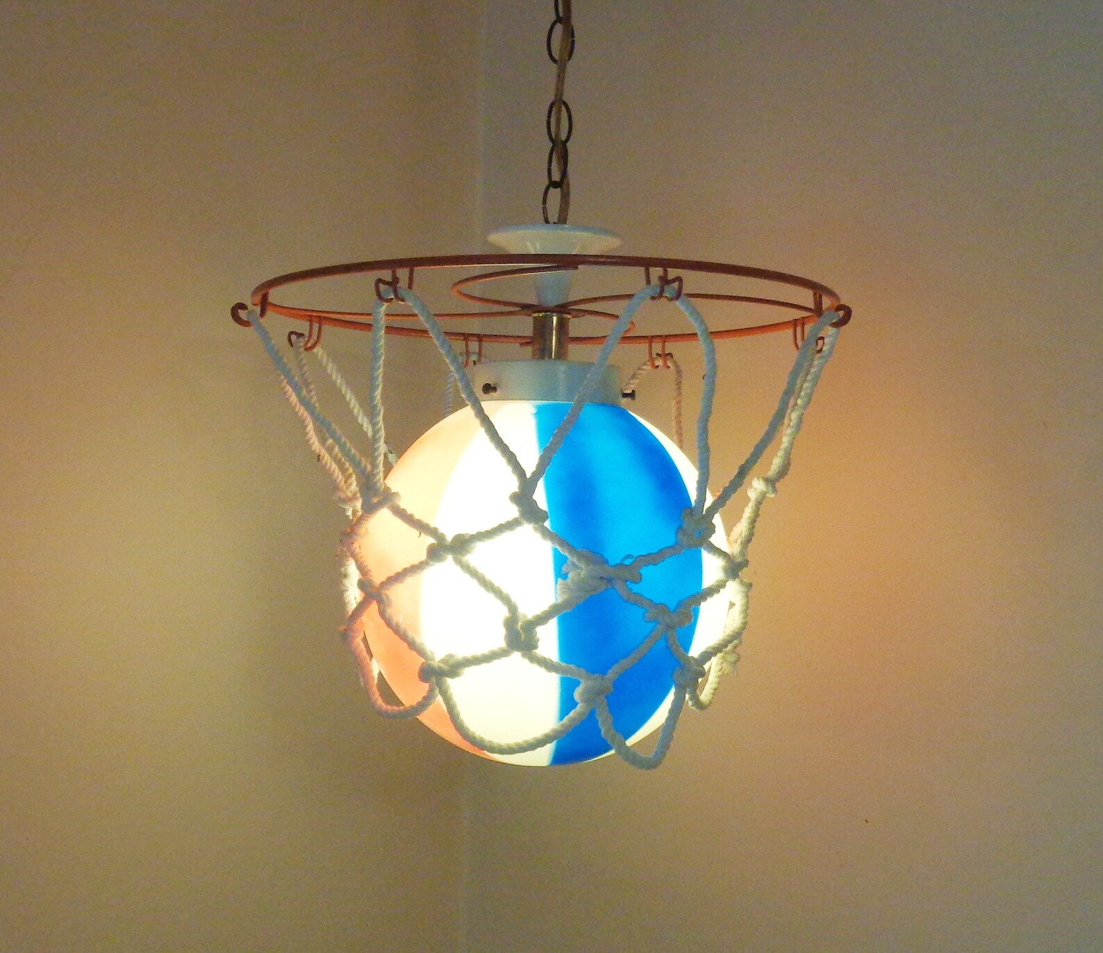Basketball Hoop Plug in Hanging Light Fixture Vintage Boy Man Etsy