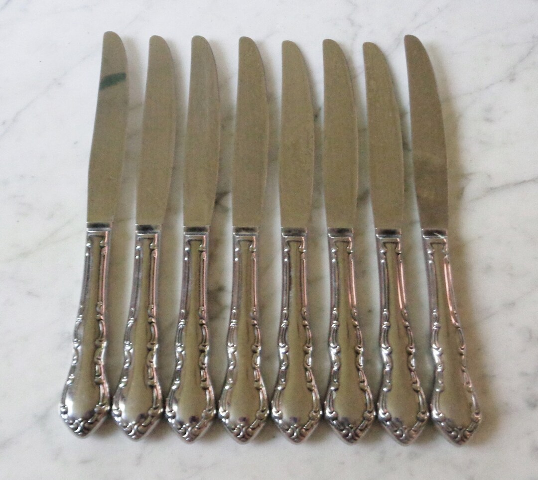 8 Oneidaware Stainless WHITTIER 9 Inch Hollow Handle Dinner Knives Etsy