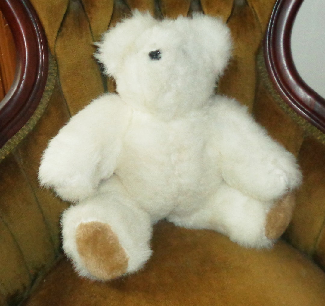 Vintage 1967 White Plush Teddy Bear: Hand Made Jointed Limbs - Etsy