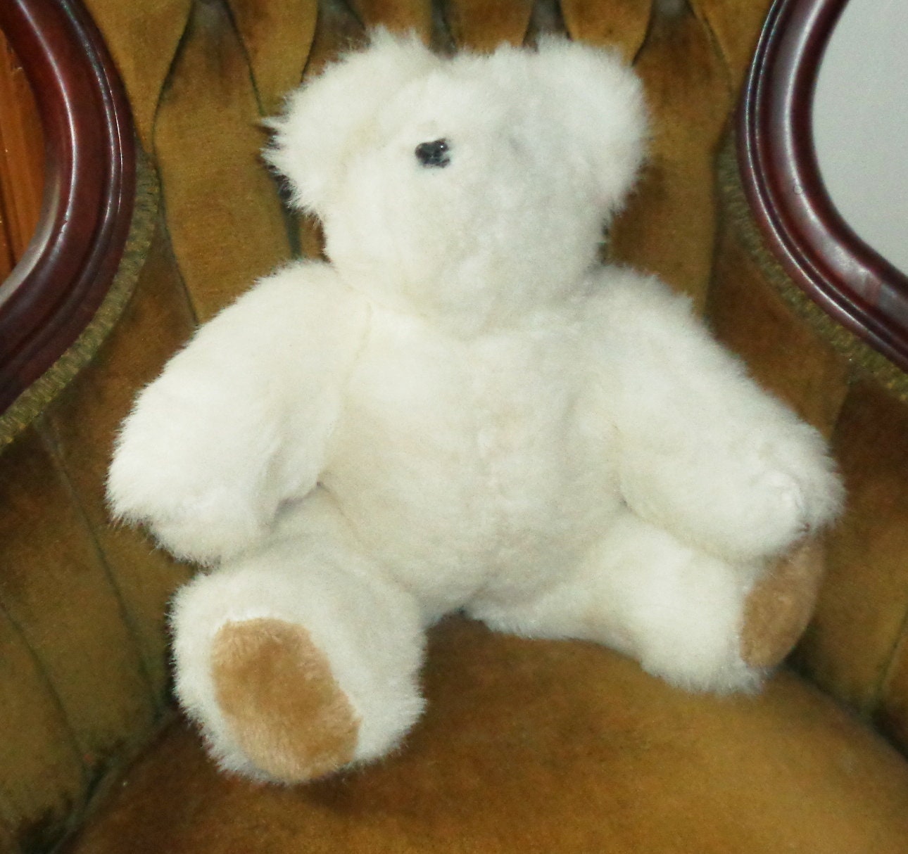 Vintage 1967 White Plush Teddy Bear: Hand Made Jointed Limbs - Etsy