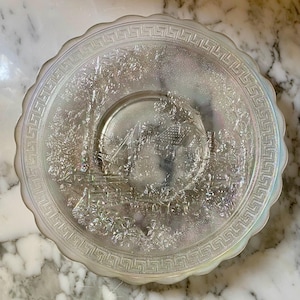 Imperial Regenbogen irrisierender Karneval Glas Gehöft Platte ~ 10 1/4in