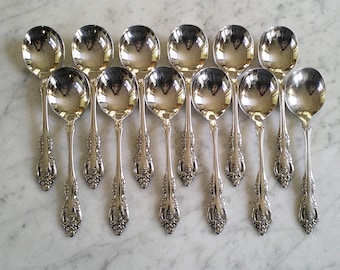 12 cucharas para sopa de crema redondas de acero inoxidable Betty Crocker BRAHMS de Oneida Community