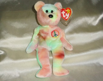 Ty Beanie Babies 1996 Peace the Bear ~ 