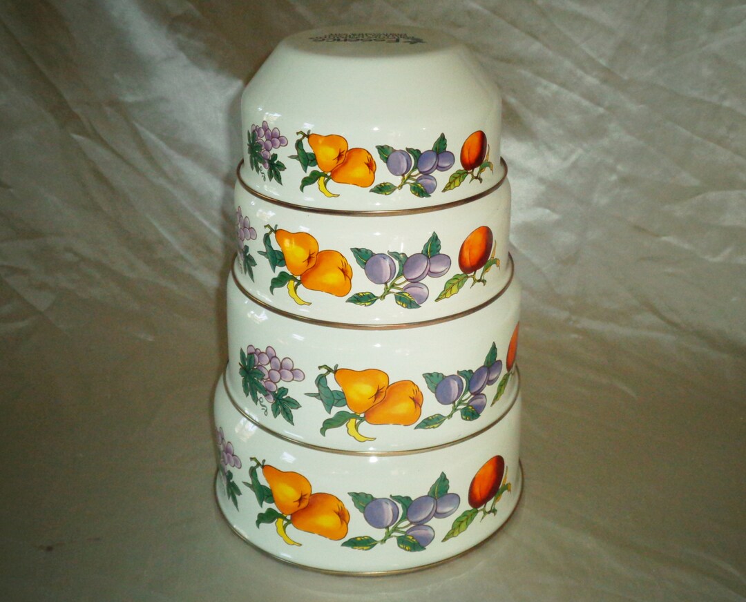 4 Vintage Tabletops Unlimited Enamel Essence Graduated Mixing Bowls Etsy