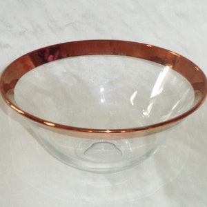 Dorothy Thorpe Copper Band 10 1/4 inch Salad Veggie Serving Bowl