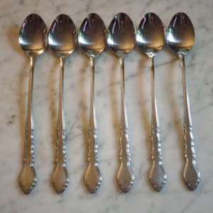 Stainless Korea 7 1/4 inch Set of 6 Ice Tea Spoons
