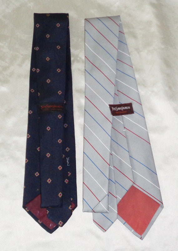 2 Mens Neck Tie's, Yves Saint Laurent, Vintage 19… - image 2