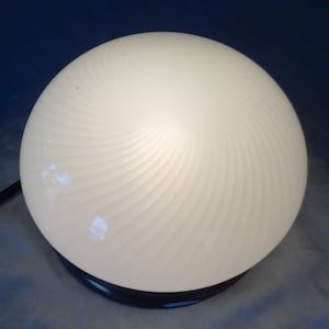 Swirl Shade Mushroom Brass Flush Mount Ceiling Light Fixture Bathroom Hallway Vintage 1950s 7 1/2inch