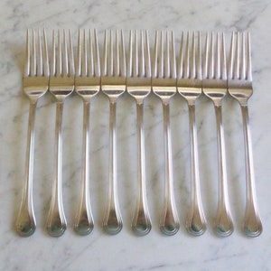 Astley Zwilling JA Henkels No Stain Inox International Stainless 8 inch Set of 9 Dinner Forks