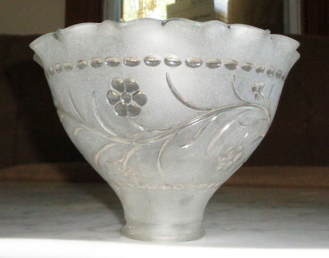 Floral Polka Dot Etched Glass Diffuser Wall Sconce Light Fixture Glass ...