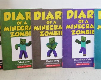 Diary of A Minecraft Zombie Scholastic SC Book Lot ~ Volumes 1-8