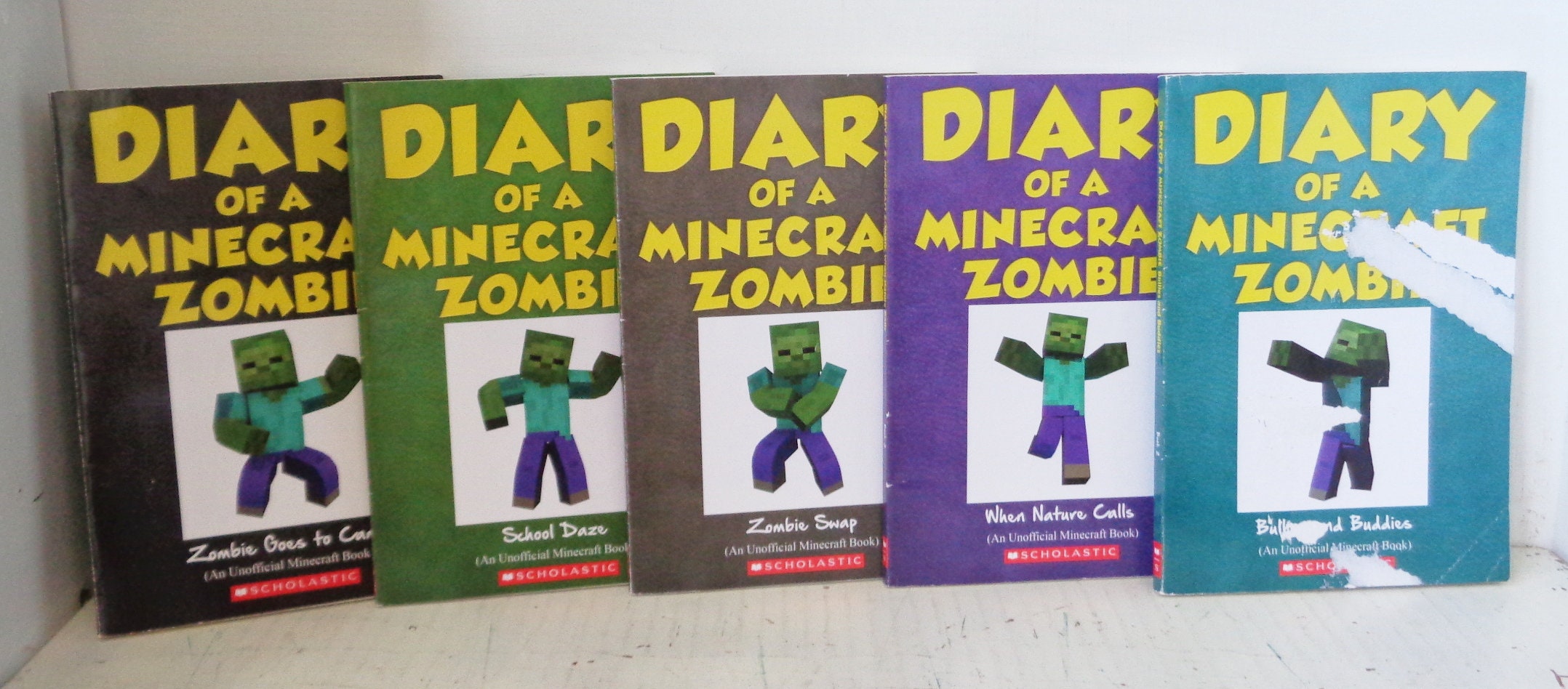 Diary of A Minecraft Zombie Scholastic SC Book Lot ~ Volumes 1-8