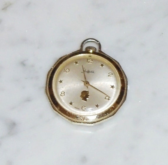 Pocket Watch Necklace Pendant Vintage Gold Tone Metal  display picture 1
