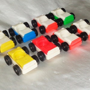 8 Vintage Fisher Price Little People Garage or Flip Race Car Vehicles