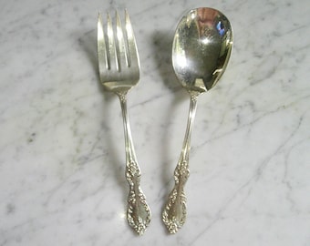 WM Rogers MFG Co Extra Plate Grand Elegance Meat Serving Fork & Casserole Spoon