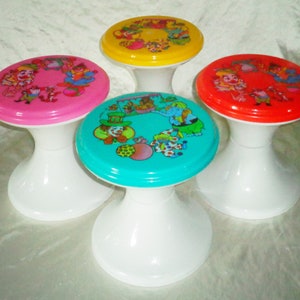 Set of 4 Plastic Childrens Chair Stools w Circus Clown Designs