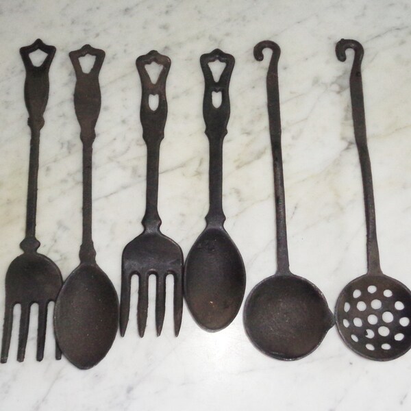 Cast Iron Fork Spoon Etsy