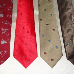 Gian Paolo Italia Silk & Polyester 4 Vintage Mens Neck Tie's 1980s Red Brown Tones image 2