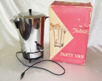 Vintage Fostoria Percolator Coffee Maker 30 Cup Automatic Coffee Party Urn in Original Box